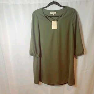 PINK ROSE Pioneer Olive  Mini Dress Size L NWT